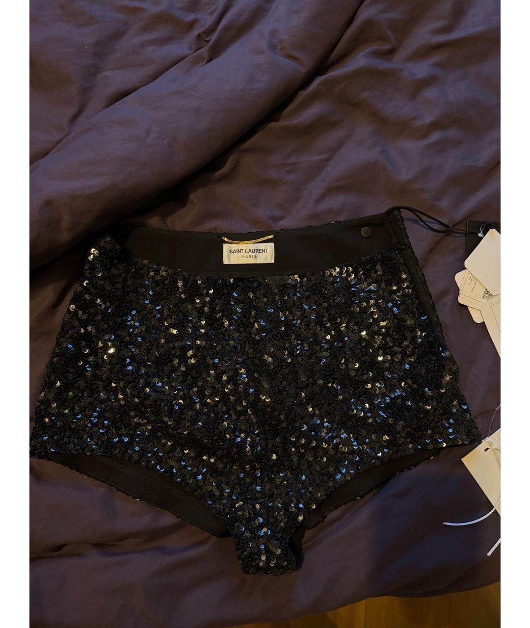 SAINT LAURENT Черные полиэстеровые шорты, фото 5