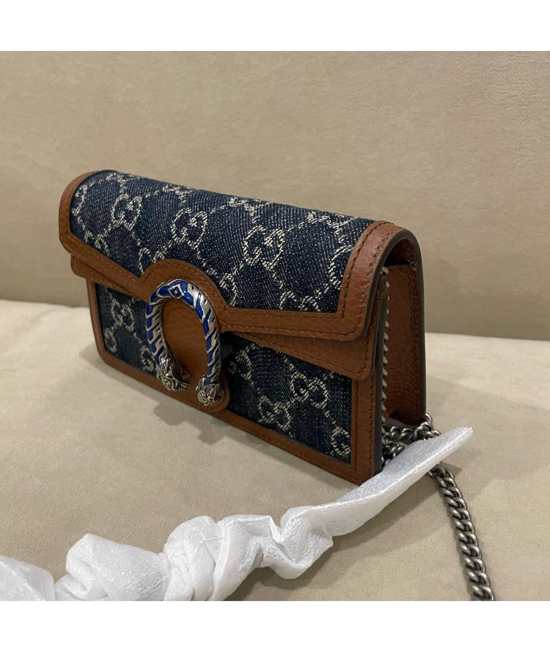 GUCCI Темно-синяя деним сумка через плечо, фото 2