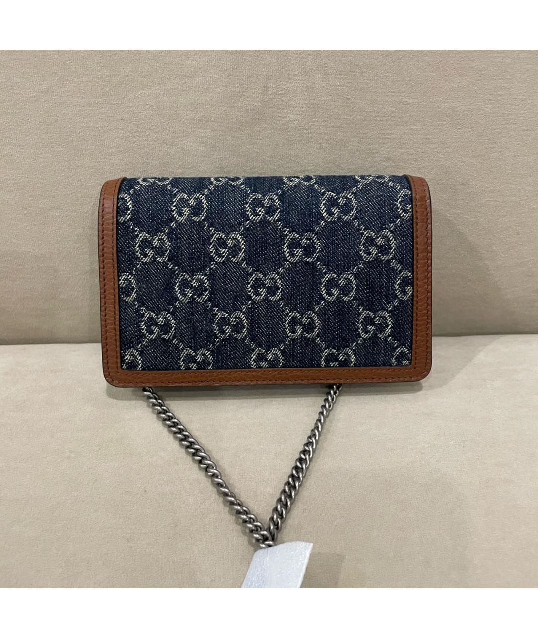 GUCCI Темно-синяя деним сумка через плечо, фото 3