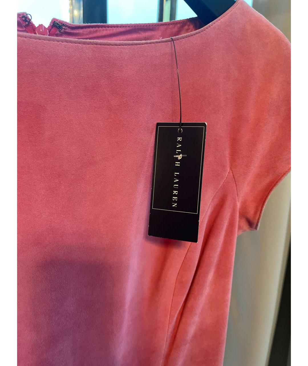 RALPH LAUREN Розовое замшевое повседневное платье, фото 2