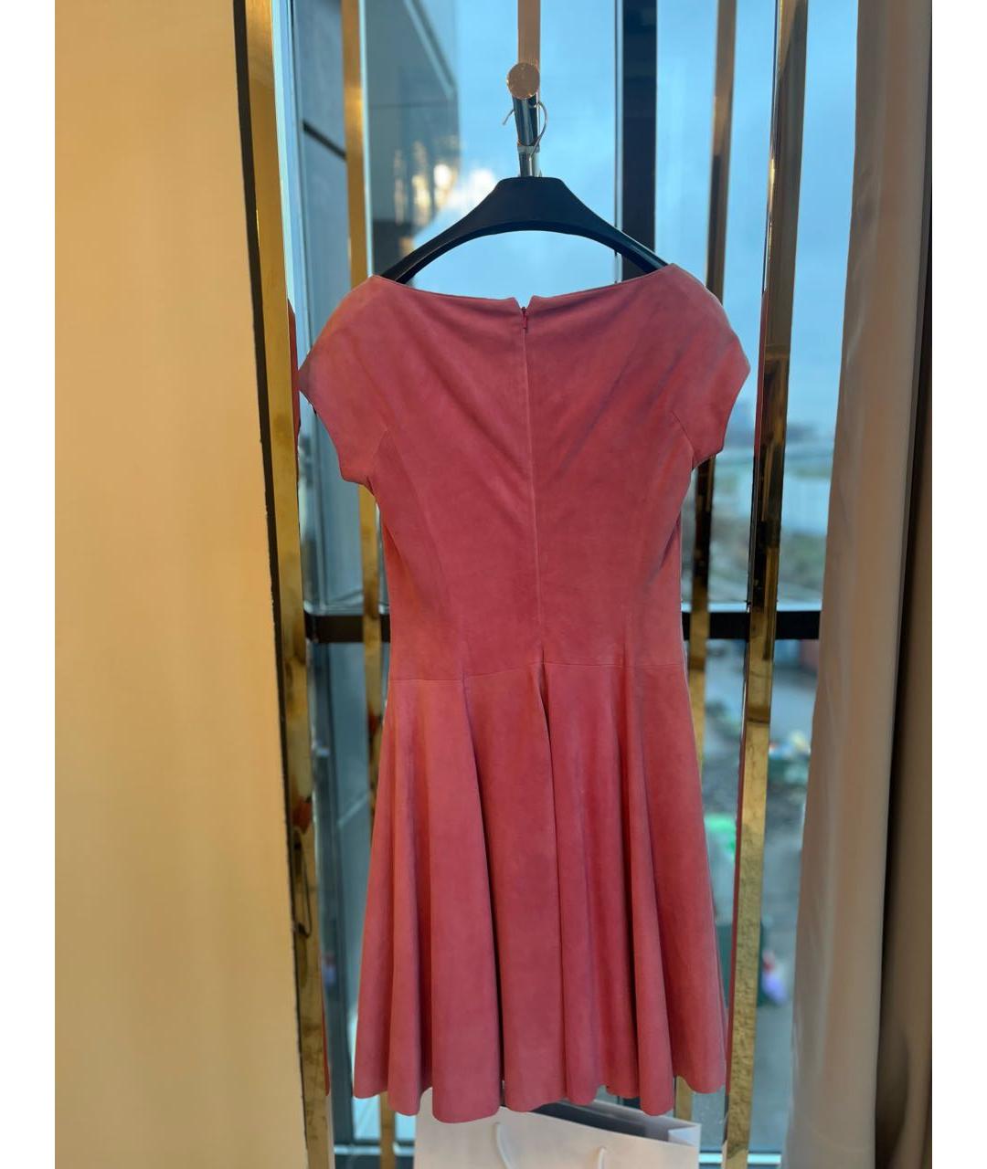 RALPH LAUREN Розовое замшевое повседневное платье, фото 3