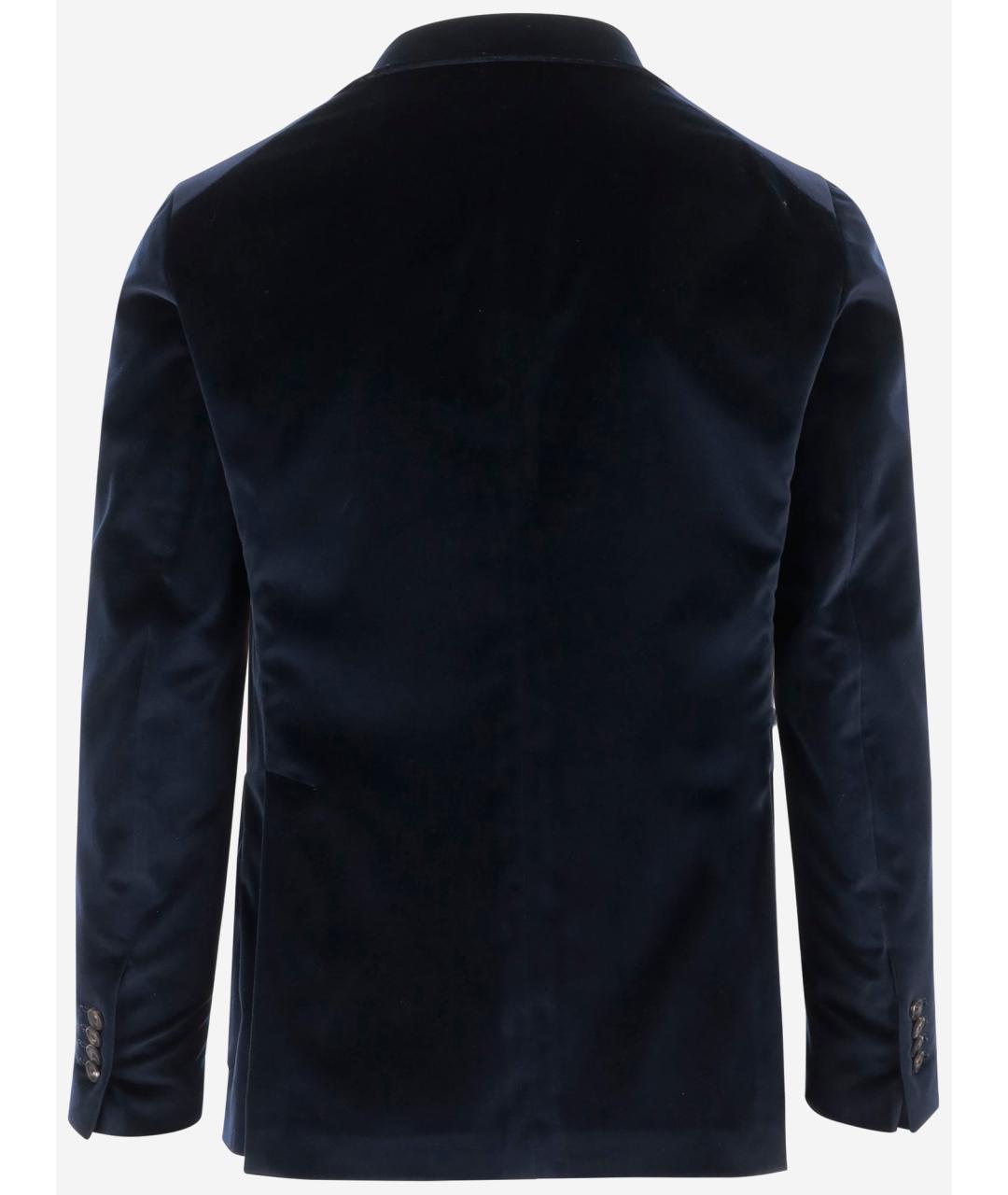 TAGLIATORE Синий хлопко-эластановый пиджак, фото 2