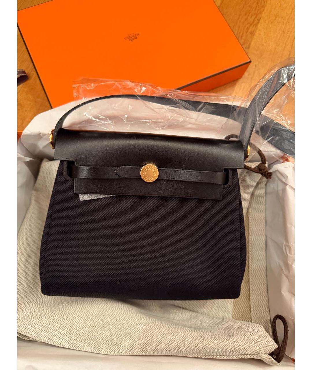 HERMES Черная кожаная сумка через плечо, фото 4