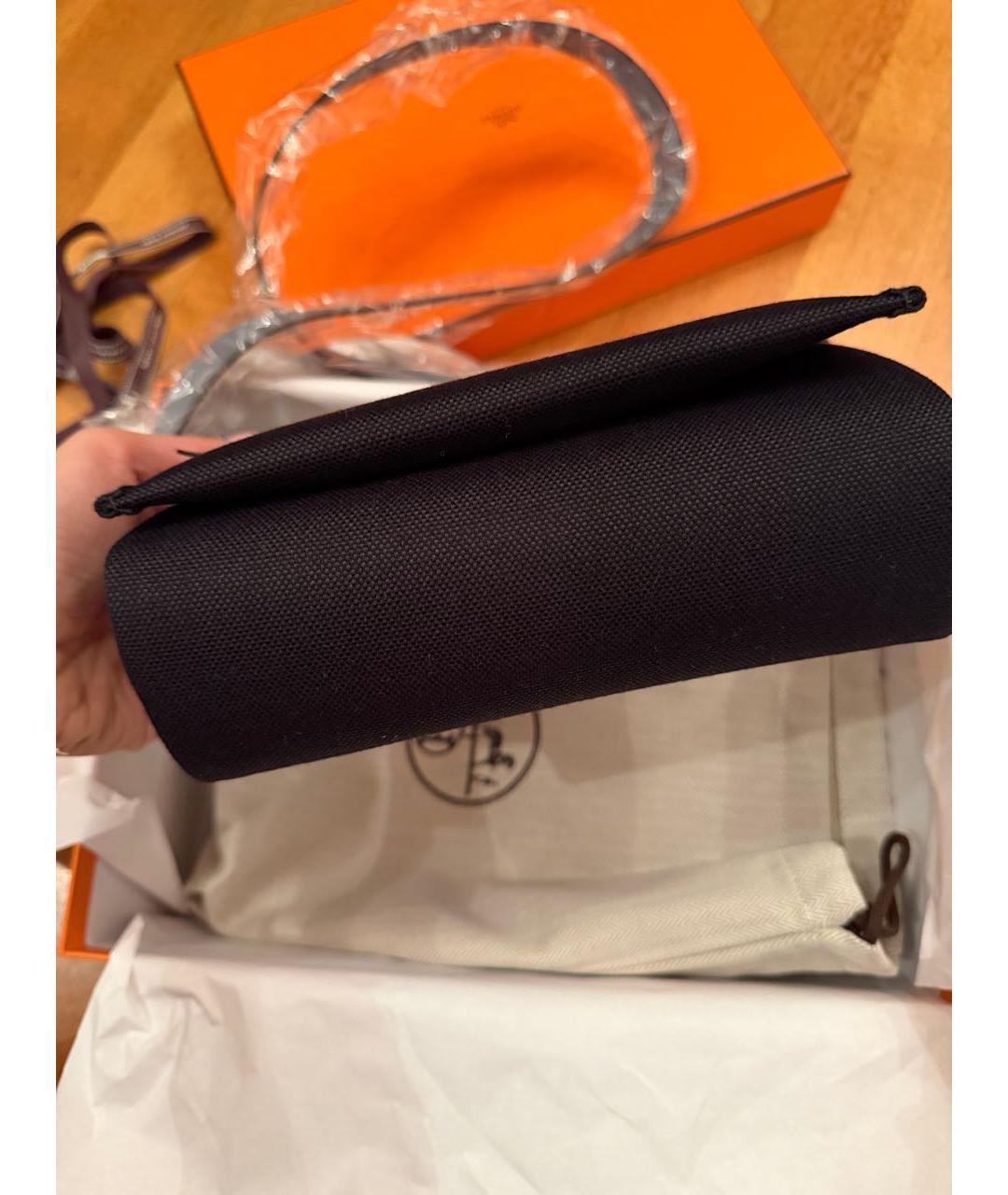 HERMES Черная кожаная сумка через плечо, фото 3