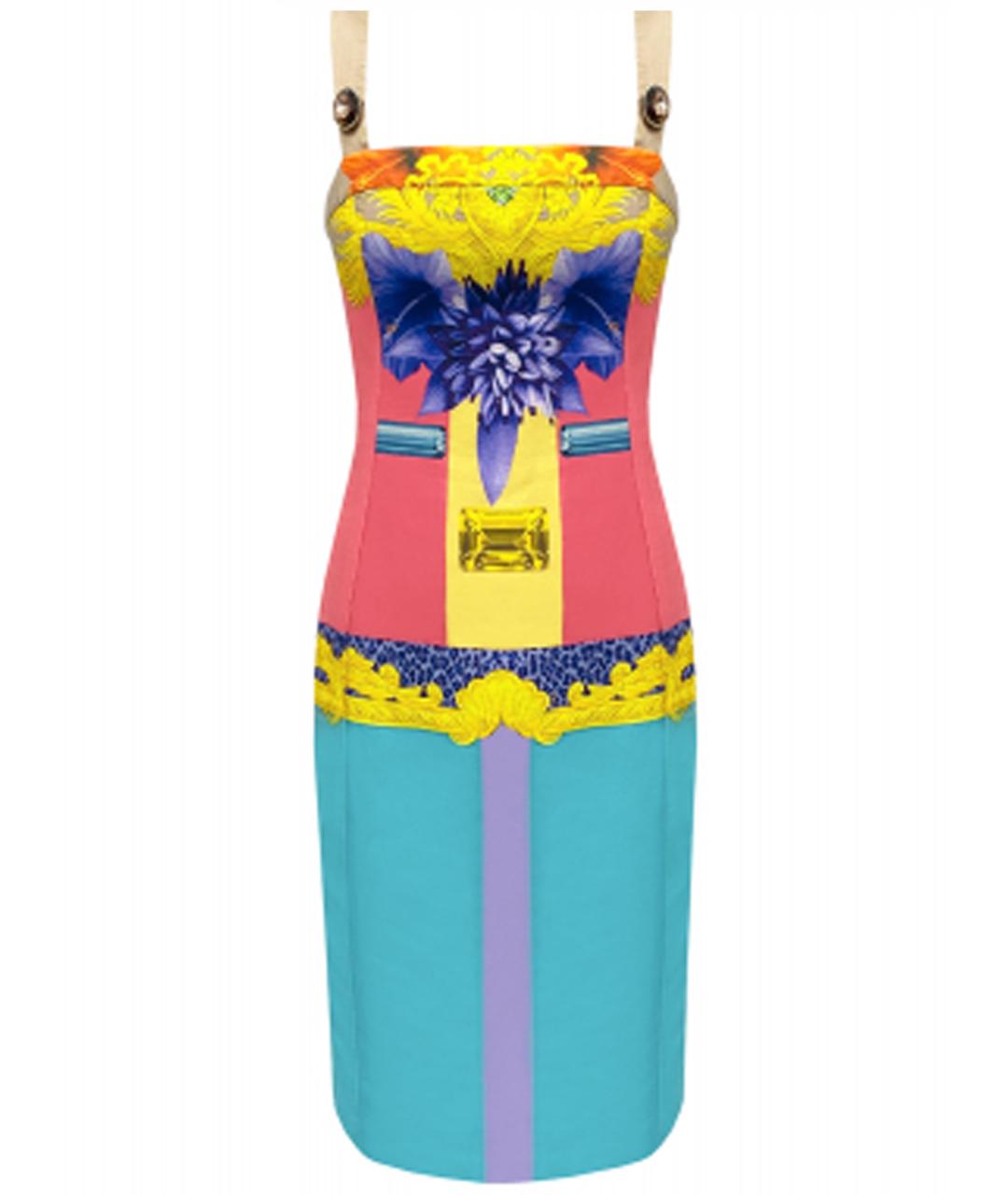 VERSACE Мульти повседневное платье, фото 1