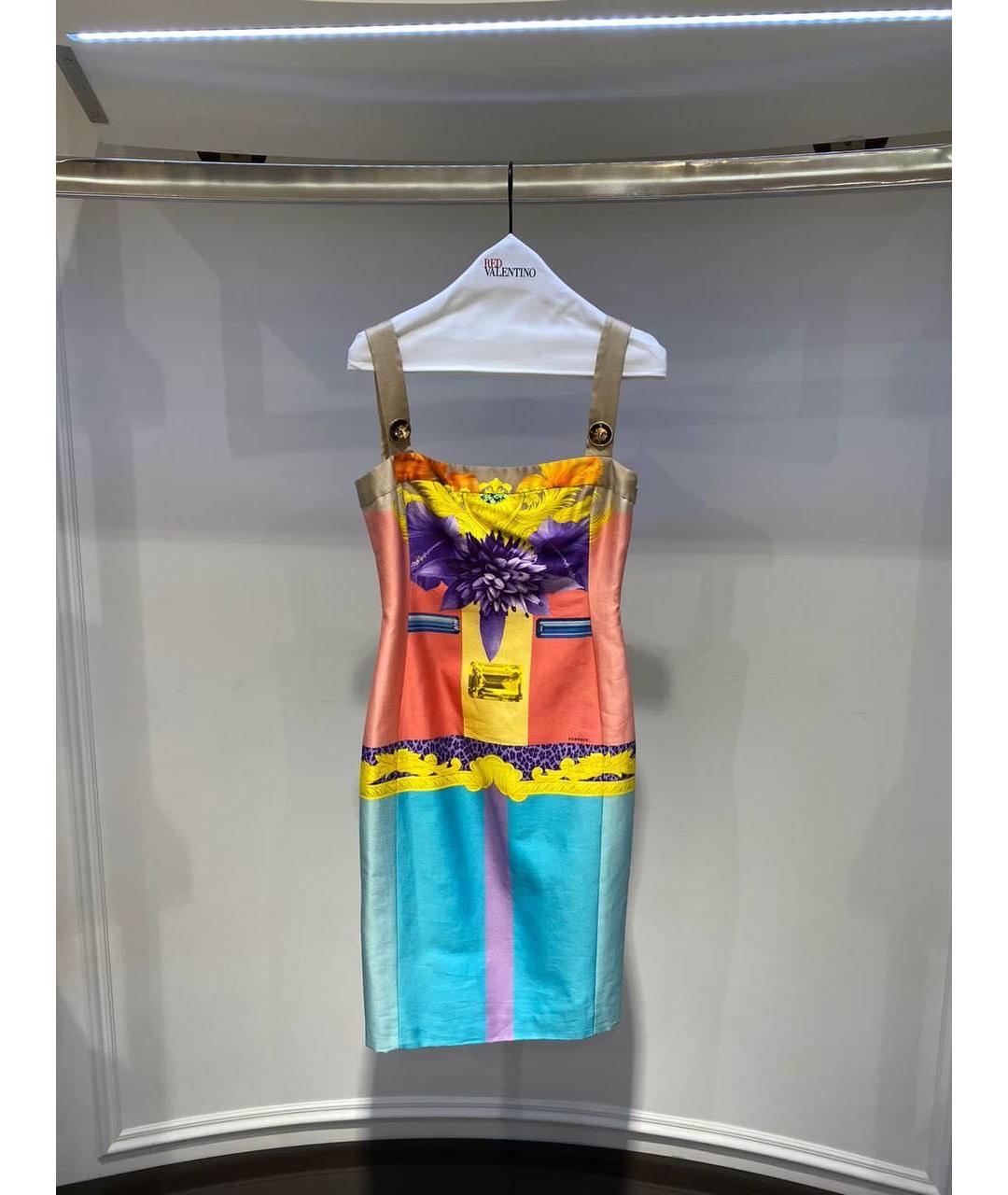 VERSACE Мульти повседневное платье, фото 3