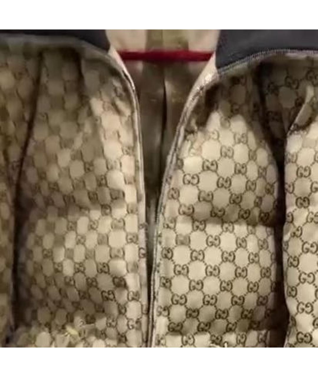 GUCCI Коричневый деним пуховик, фото 4