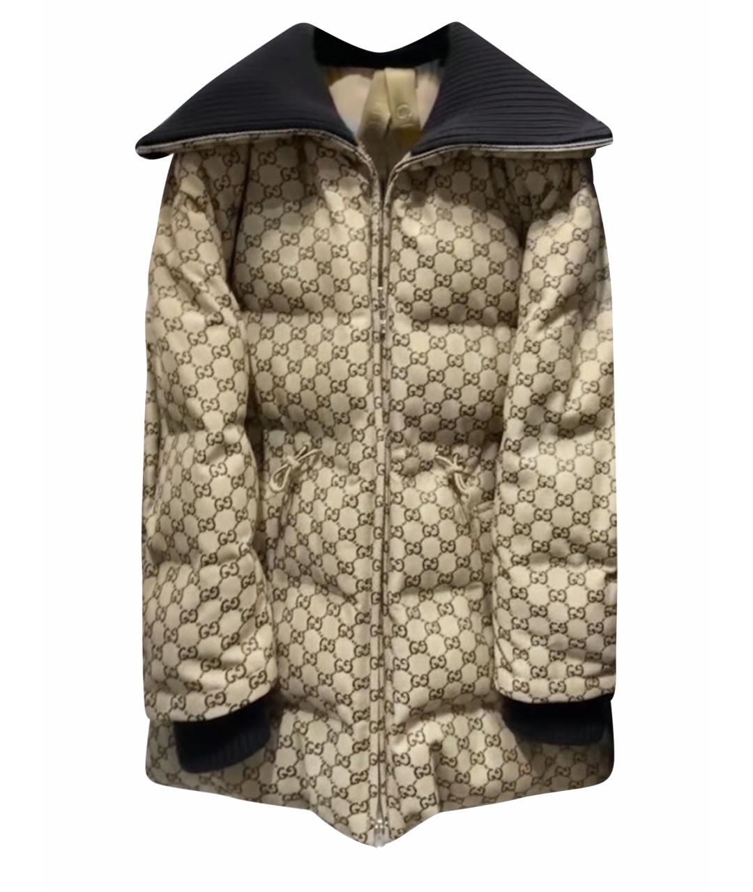 GUCCI Коричневый деним пуховик, фото 1