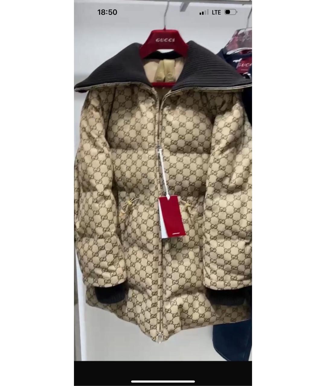 GUCCI Коричневый деним пуховик, фото 5