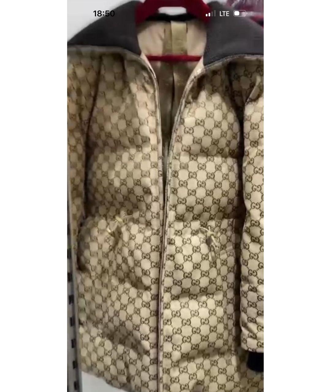 GUCCI Коричневый деним пуховик, фото 3