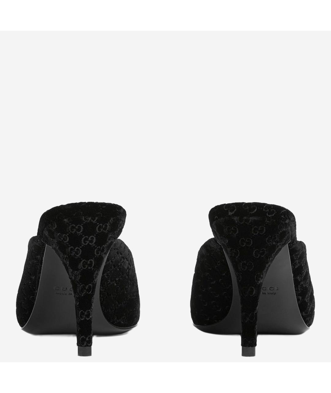 GUCCI Черные бархатные мюли, фото 4