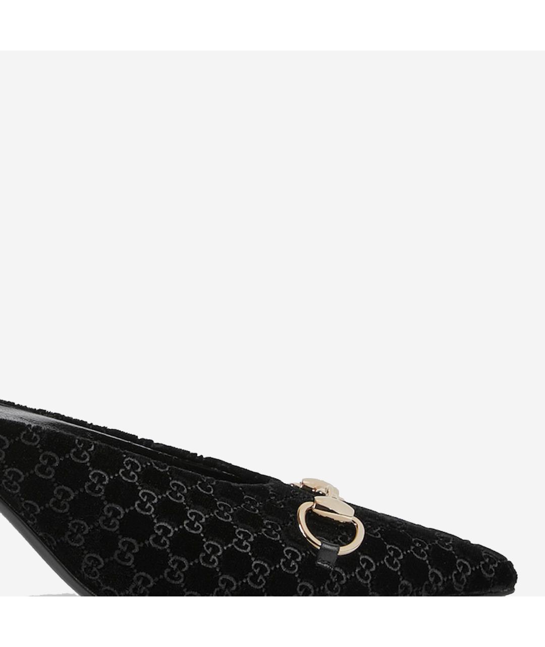 GUCCI Черные бархатные мюли, фото 5