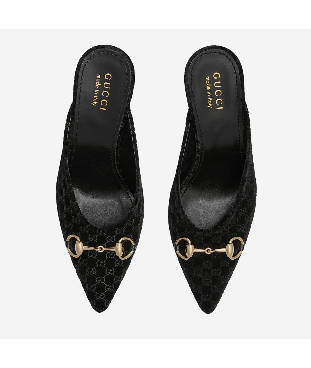 GUCCI Черные бархатные мюли, фото 2