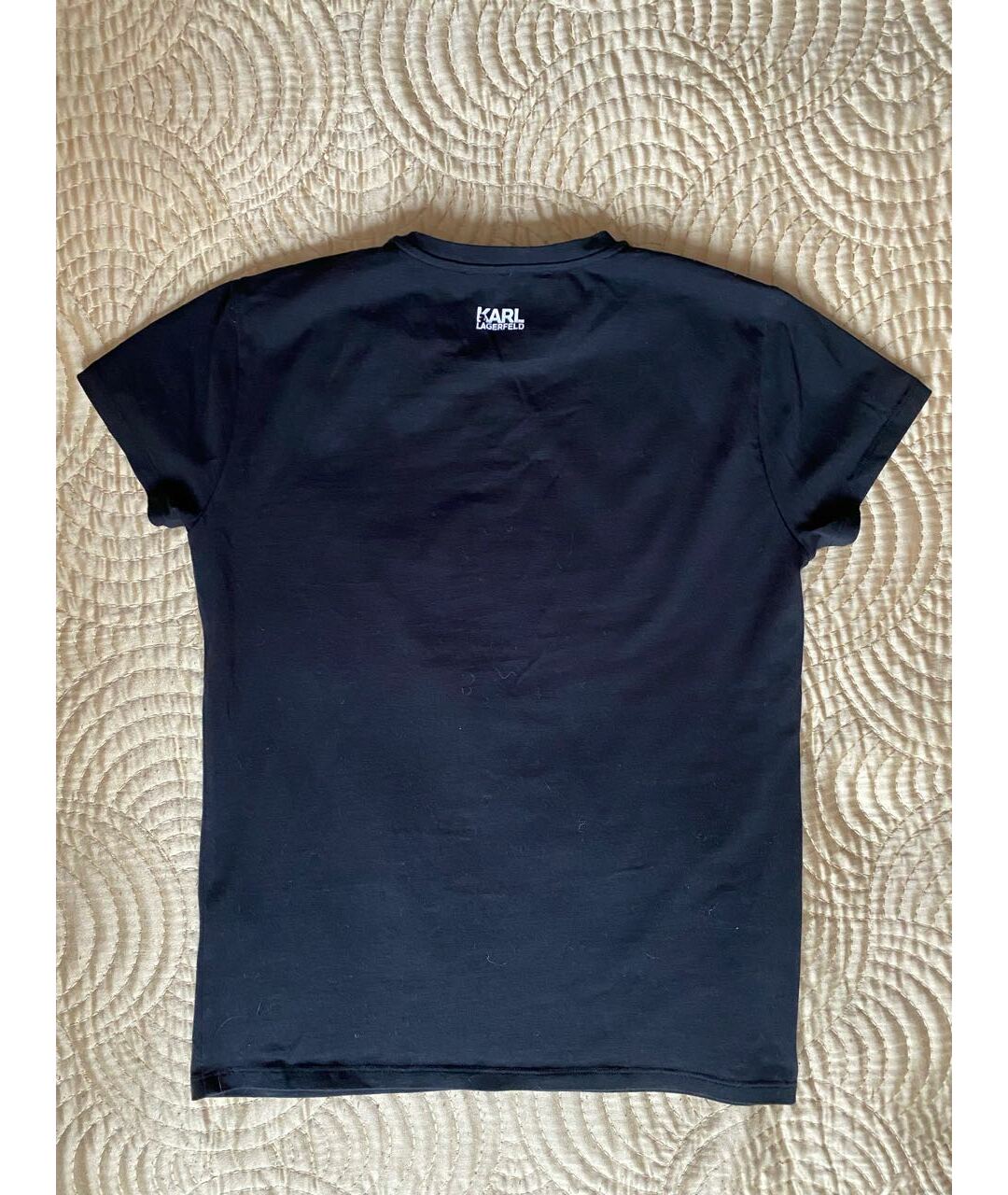 KARL LAGERFELD Черная хлопко-эластановая футболка, фото 2