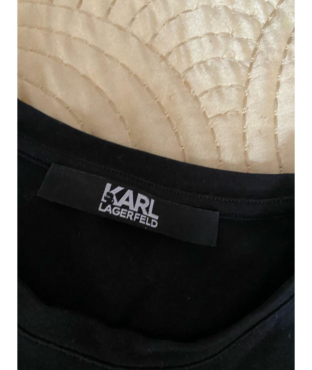 KARL LAGERFELD Черная хлопко-эластановая футболка, фото 3