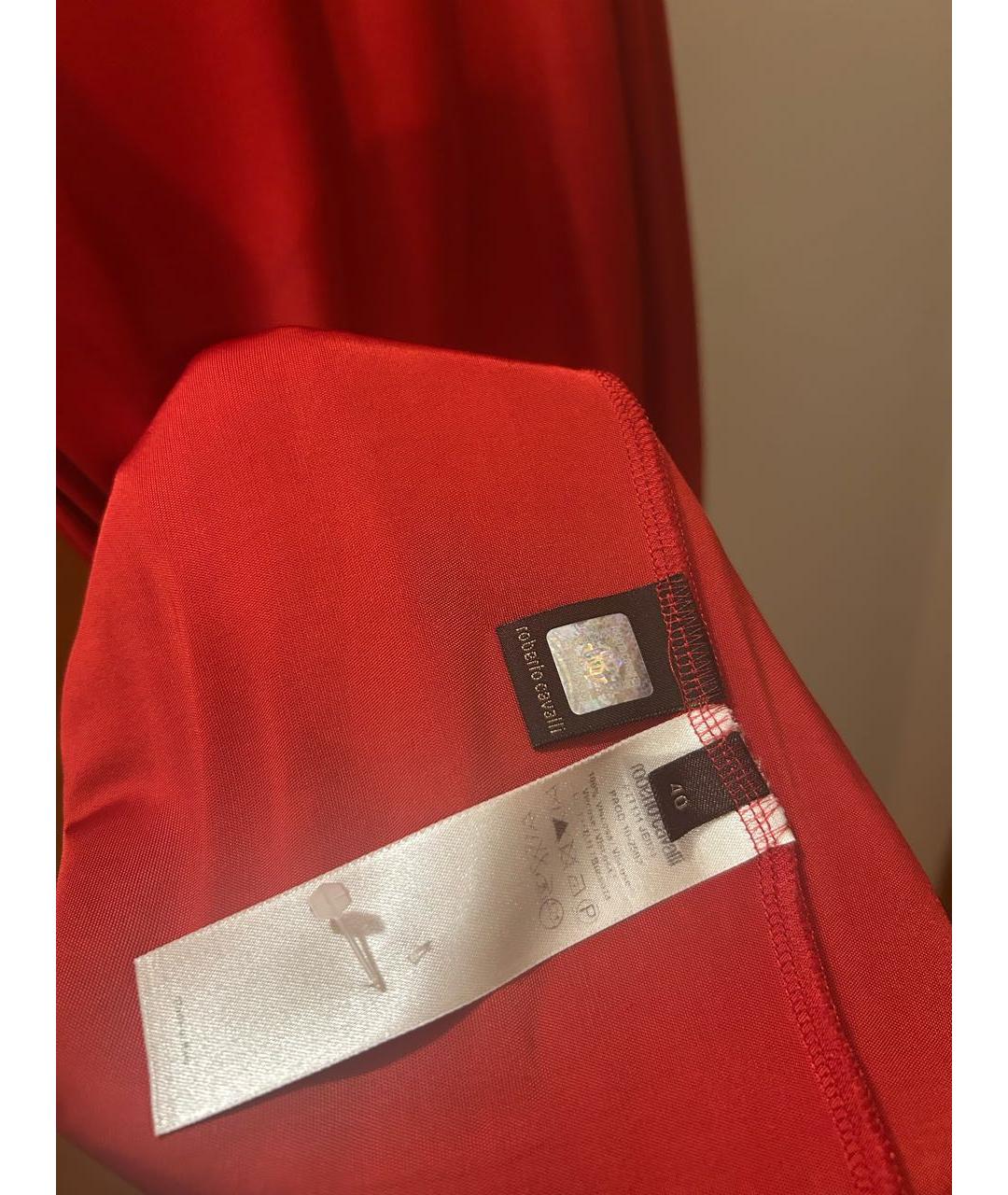 ROBERTO CAVALLI Красное вискозное коктейльное платье, фото 6