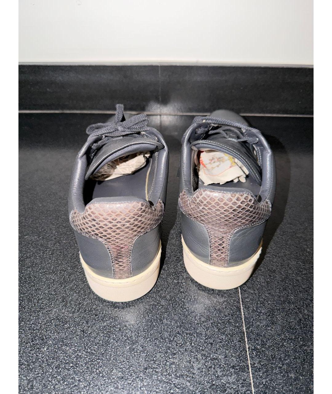 GUCCI Черные кожаные низкие кроссовки / кеды, фото 4