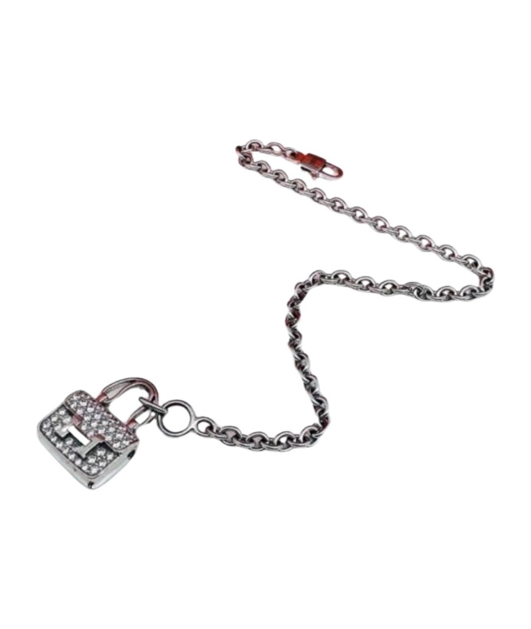 HERMES Серебрянный браслет из белого золота, фото 1