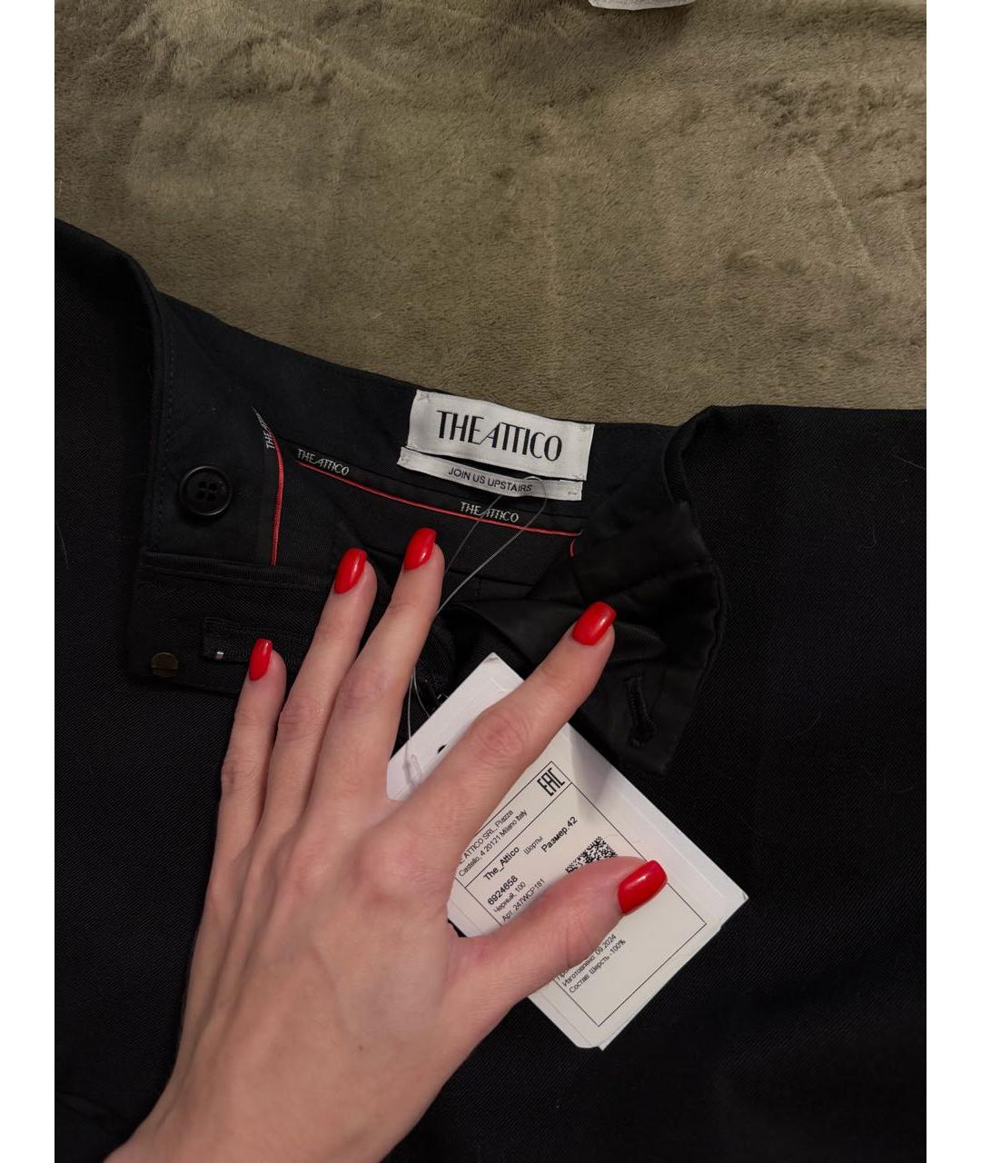 THE ATTICO Черные шелковые шорты, фото 4