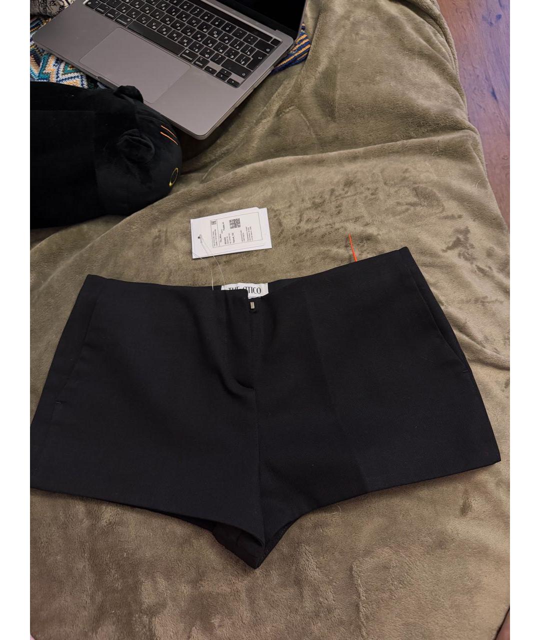 THE ATTICO Черные шелковые шорты, фото 2