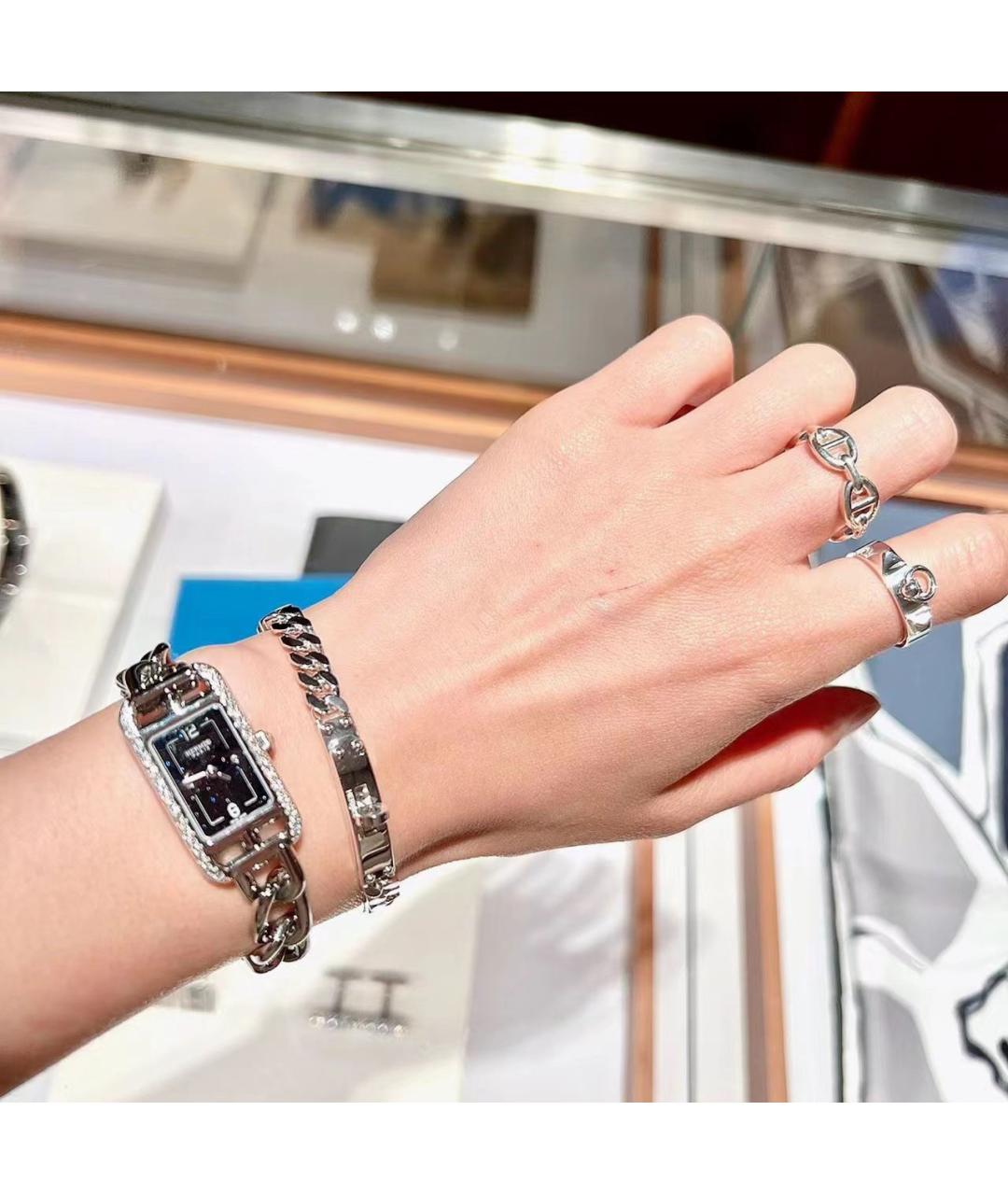 HERMES Серебрянный серебряный браслет, фото 4