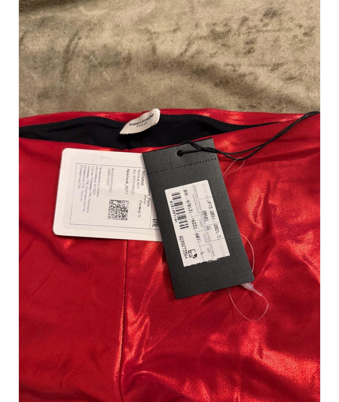 SAINT LAURENT Красные синтетические шорты, фото 4