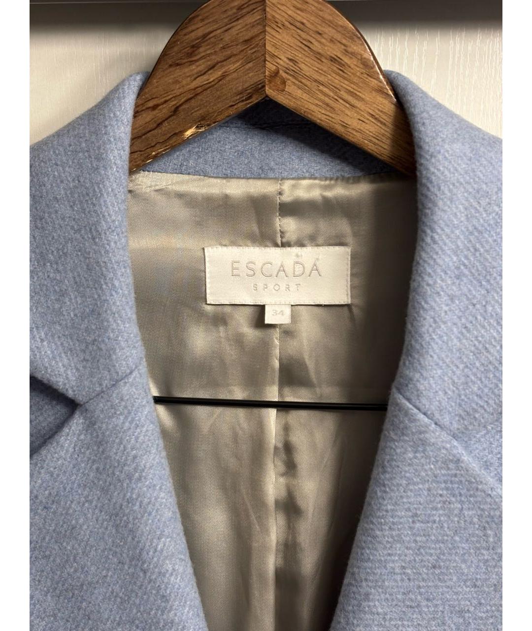 ESCADA Голубое шерстяное пальто, фото 3