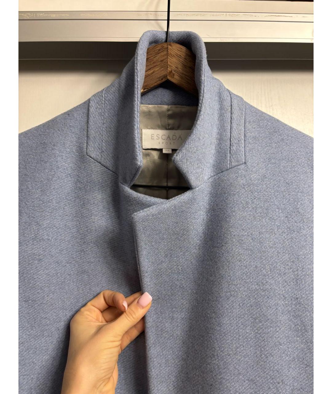 ESCADA Голубое шерстяное пальто, фото 7
