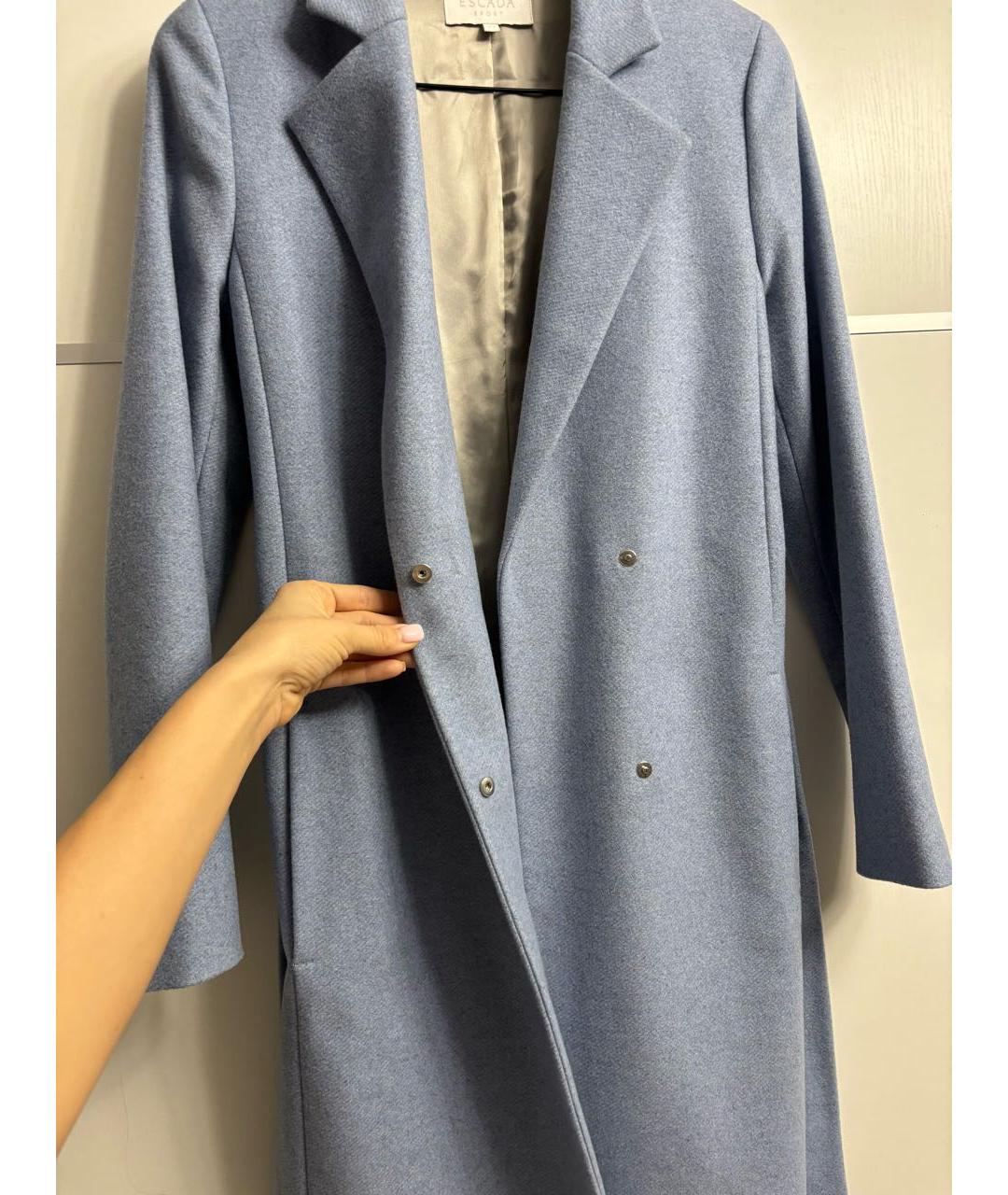 ESCADA Голубое шерстяное пальто, фото 4