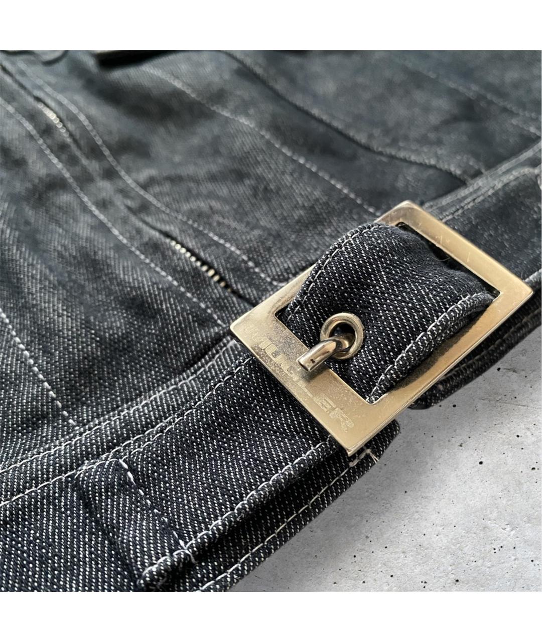 MUGLER VINTAGE Синий хлопко-эластановый жакет/пиджак, фото 6