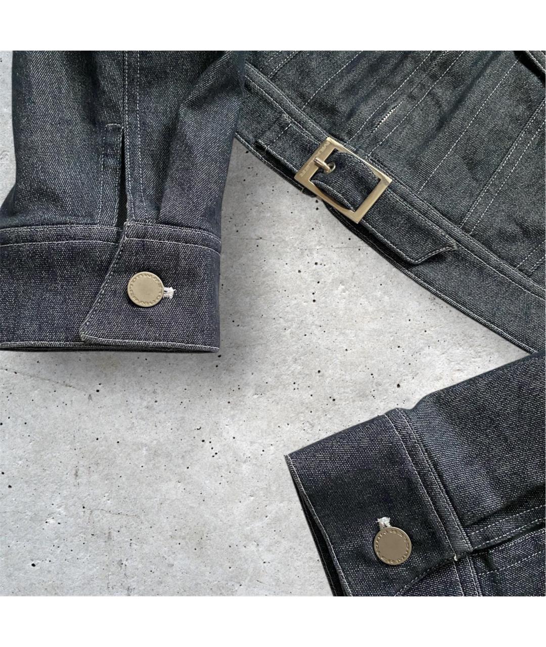 MUGLER VINTAGE Синий хлопко-эластановый жакет/пиджак, фото 5