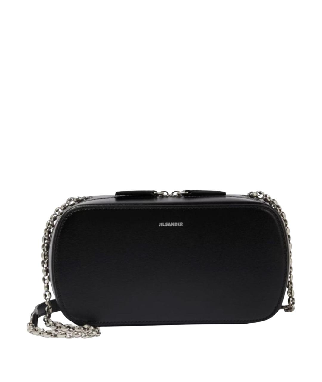 JIL SANDER Черная кожаная сумка через плечо, фото 1