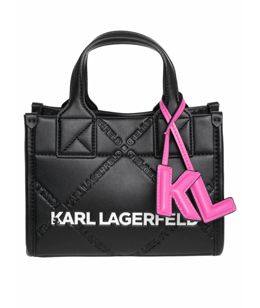 KARL LAGERFELD Черная сумка с короткими ручками из искусственной кожи, фото 1