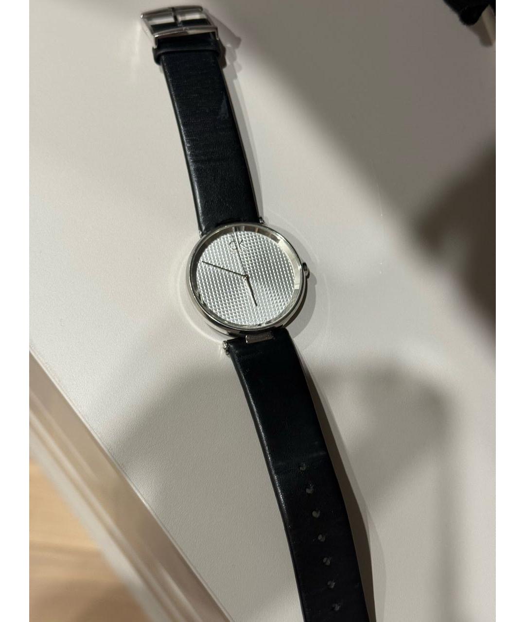 CALVIN KLEIN Серебряные кожаные часы, фото 4