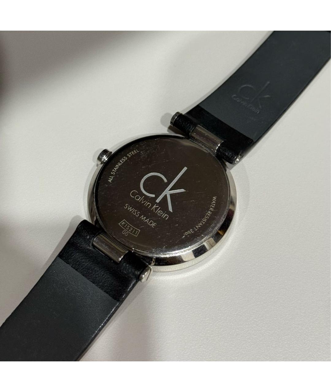 CALVIN KLEIN Серебряные кожаные часы, фото 2