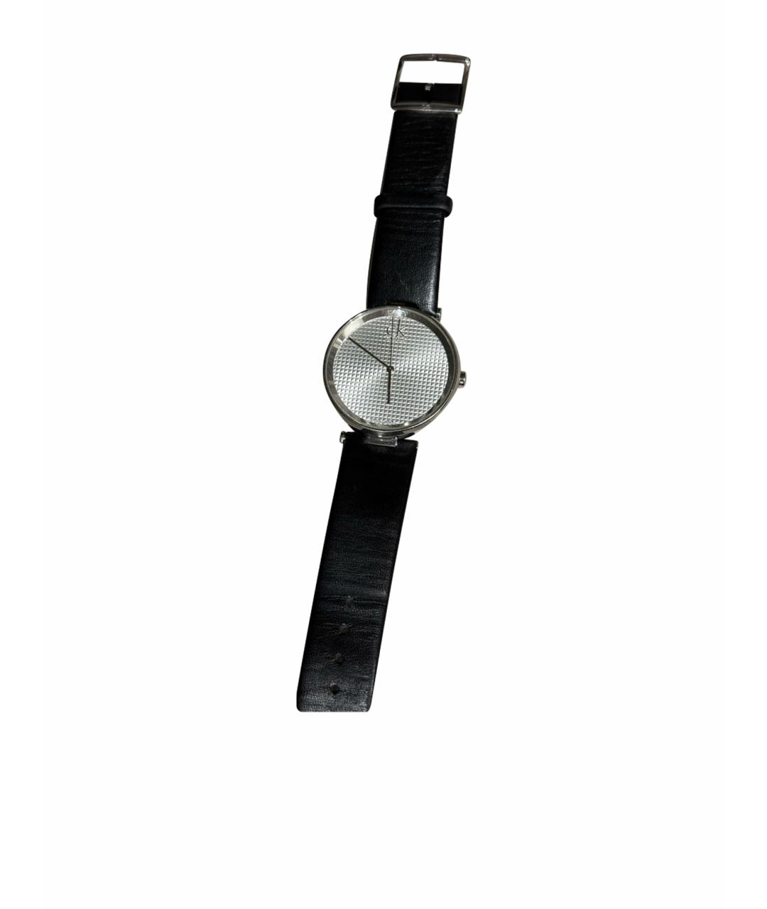 CALVIN KLEIN Серебряные кожаные часы, фото 1