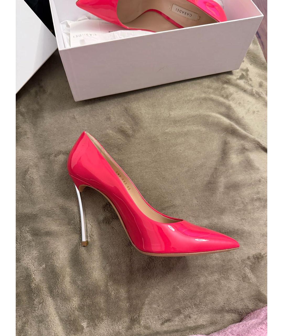 CASADEI Коралловые туфли из лакированной кожи, фото 5