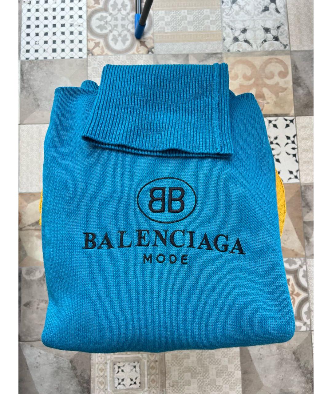 BALENCIAGA Бирюзовая шерстяная водолазка, фото 4
