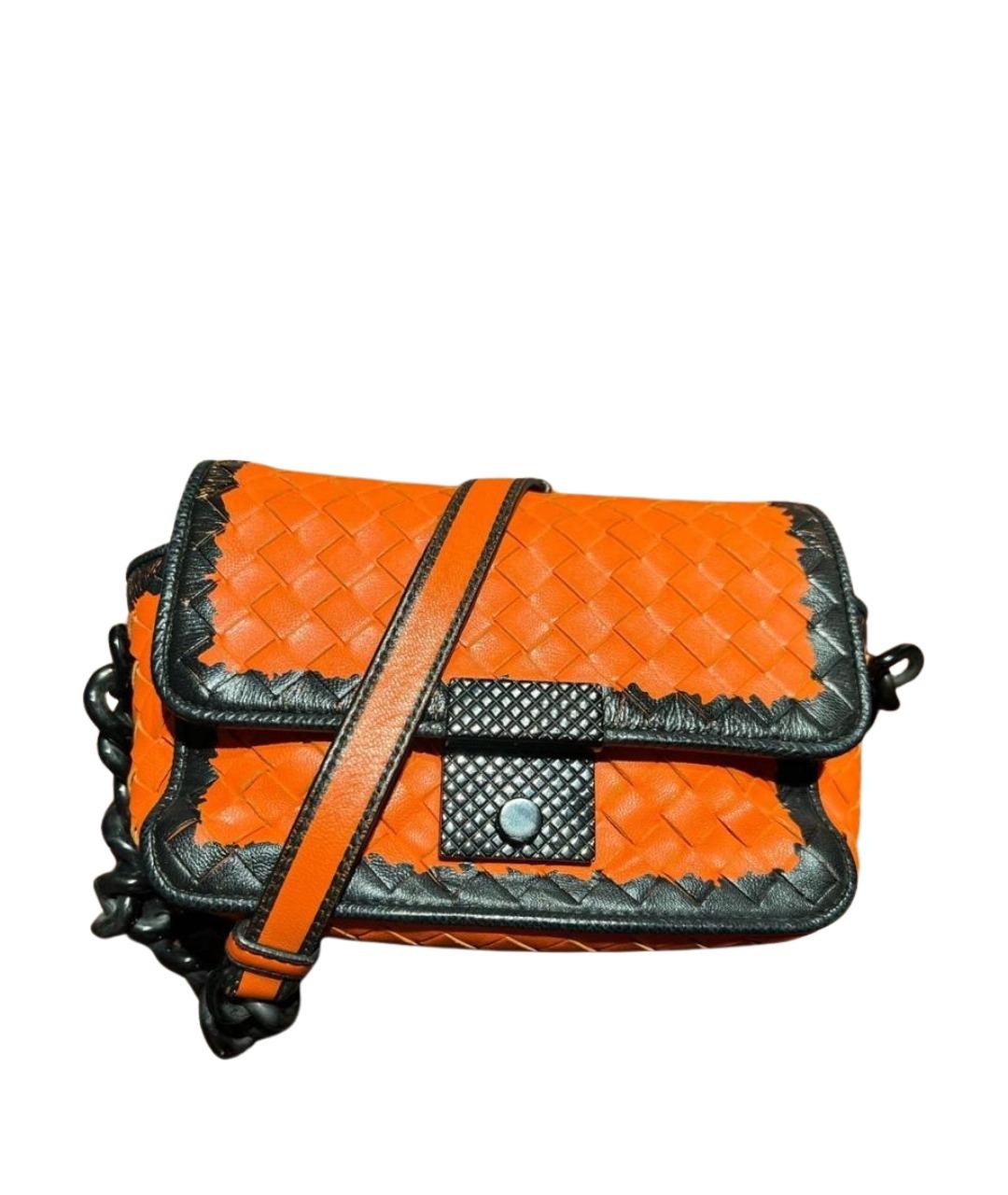 BOTTEGA VENETA Оранжевая кожаная сумка через плечо, фото 1