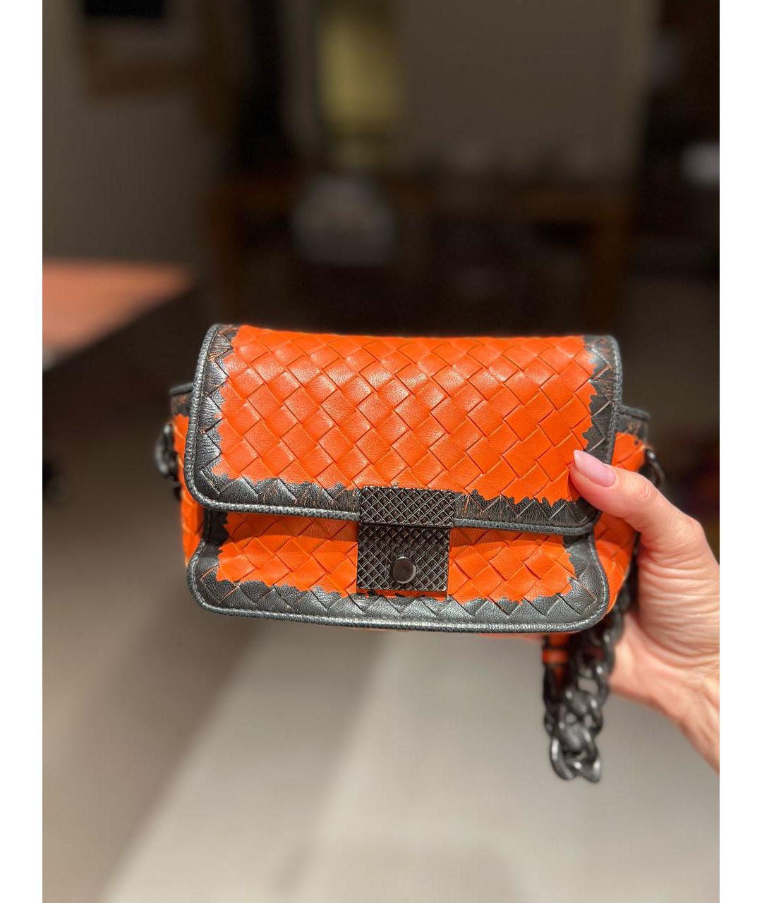 BOTTEGA VENETA Оранжевая кожаная сумка через плечо, фото 3