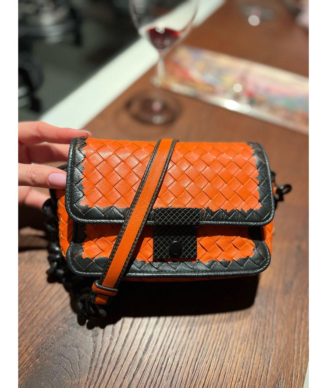 BOTTEGA VENETA Оранжевая кожаная сумка через плечо, фото 2