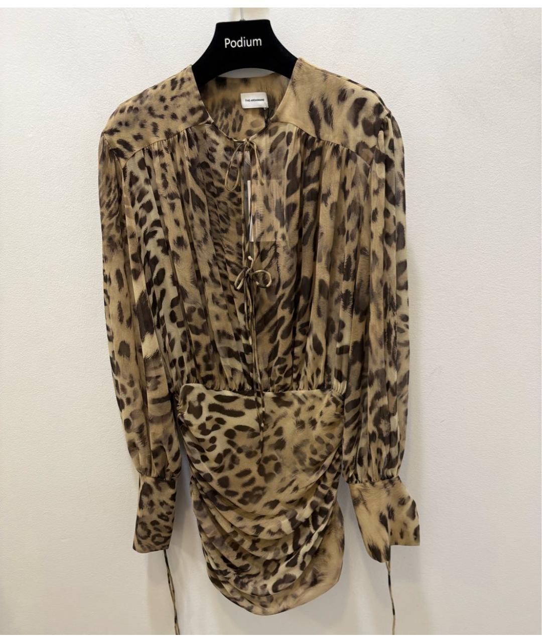 THE ANDAMANE Коричневое полиэстеровое коктейльное платье, фото 6