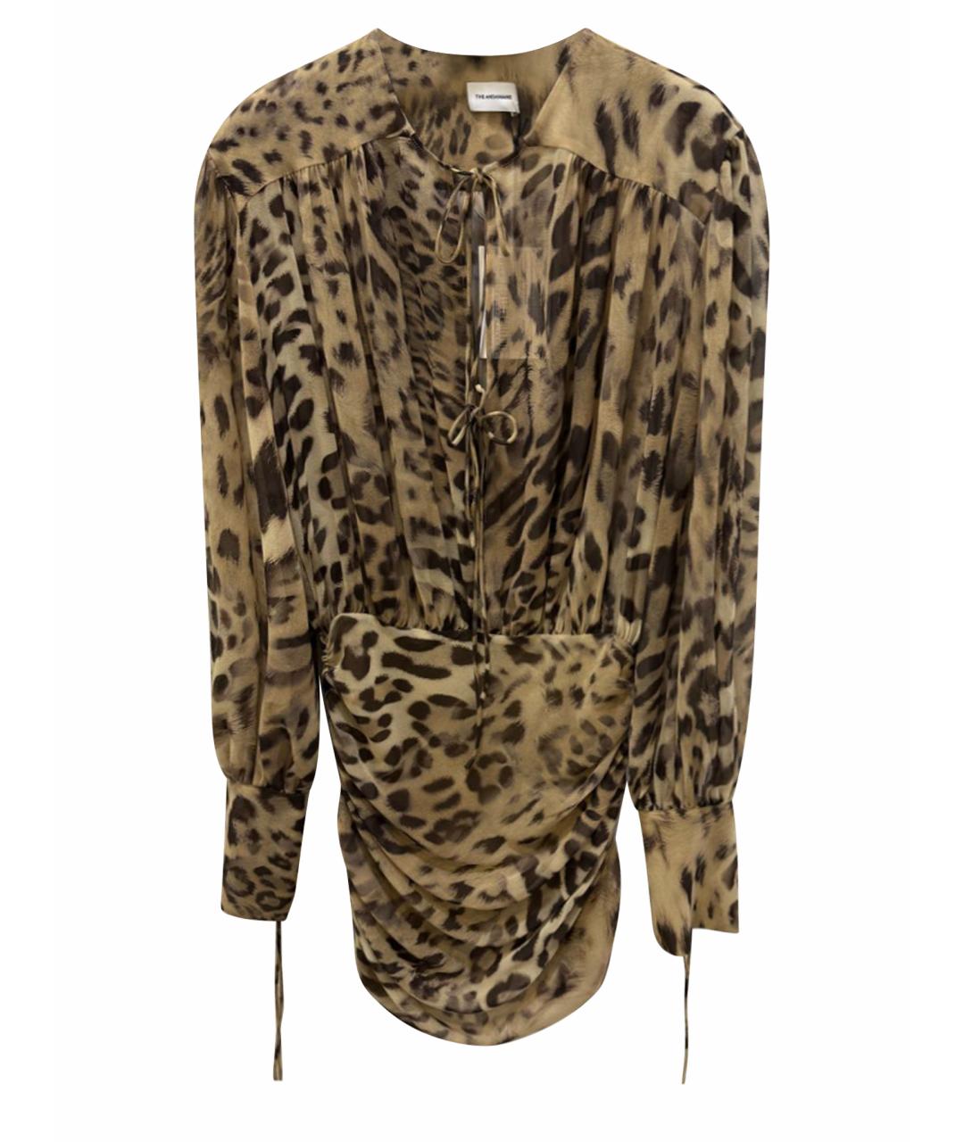 THE ANDAMANE Коричневое полиэстеровое коктейльное платье, фото 1