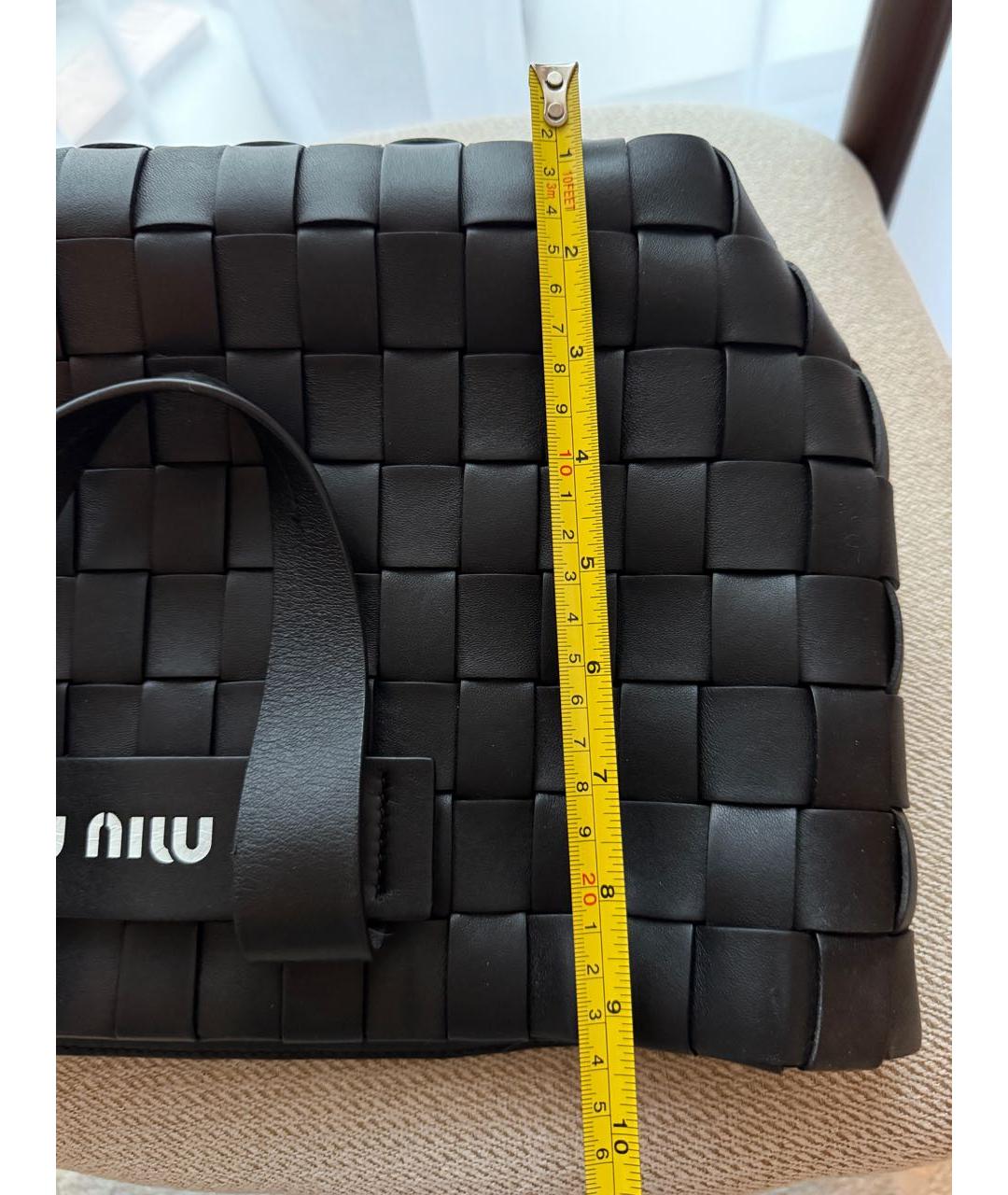MIU MIU Черная кожаная сумка тоут, фото 5