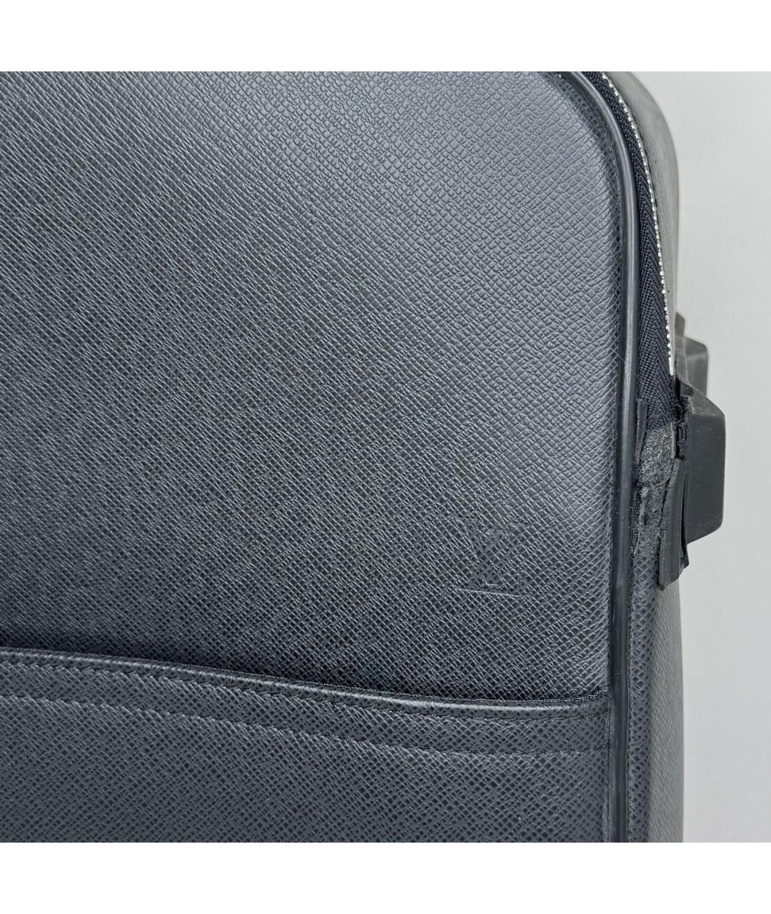 LOUIS VUITTON Черный кожаный чемодан, фото 4