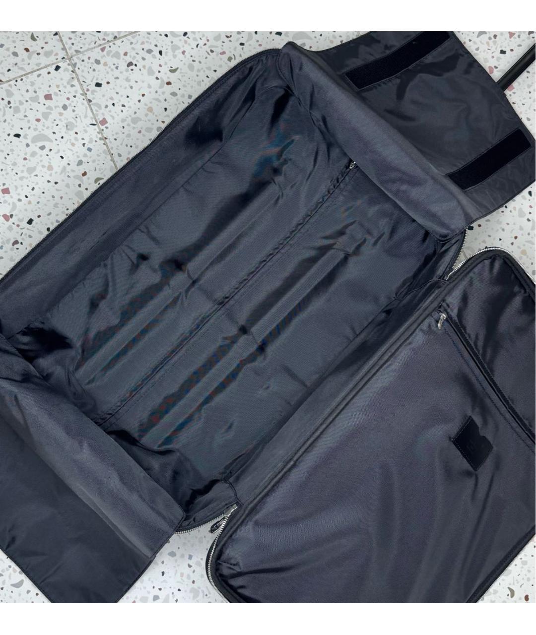 LOUIS VUITTON Черный кожаный чемодан, фото 7