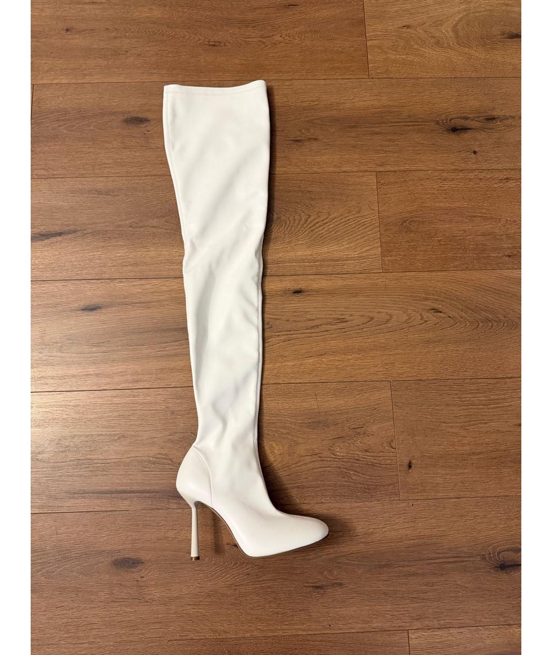 LE SILLA Белые кожаные ботфорты, фото 5