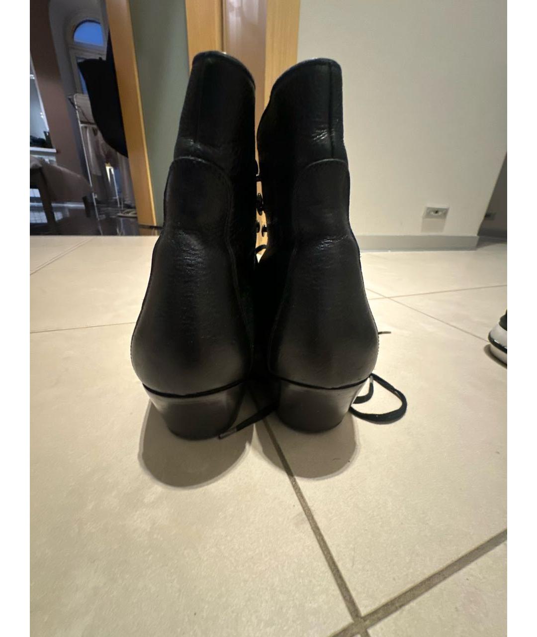 SAINT LAURENT Черные кожаные ботильоны, фото 4