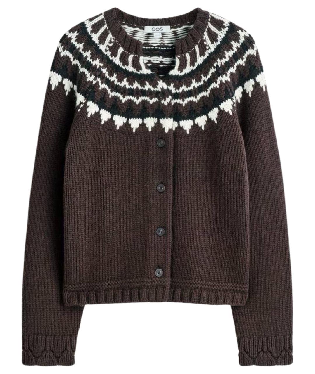 COS Коричневый шерстяной кардиган, фото 1