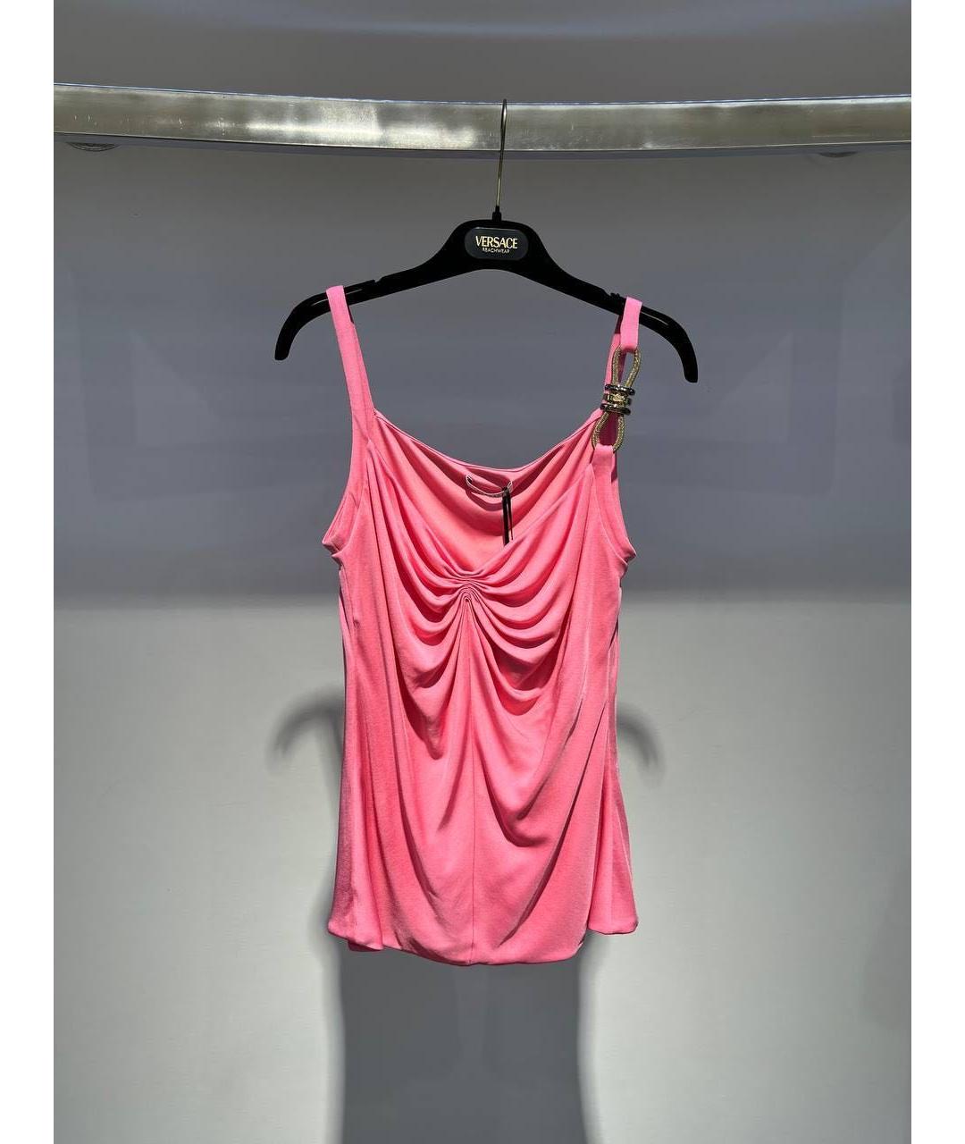 VERSACE Розовая майка, фото 3